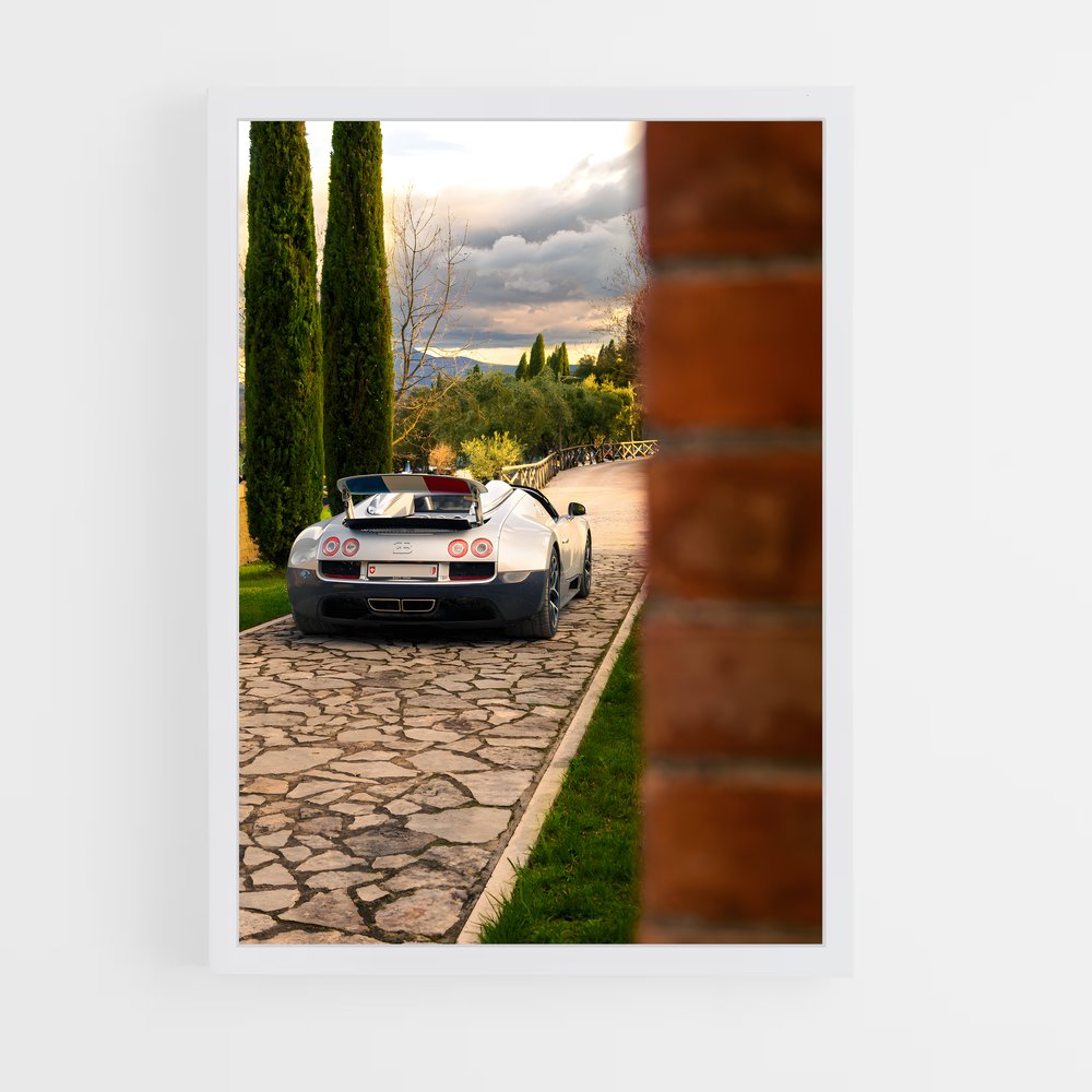 Poster Veyron sur Pavés – affiche Bugatti (vue 3)